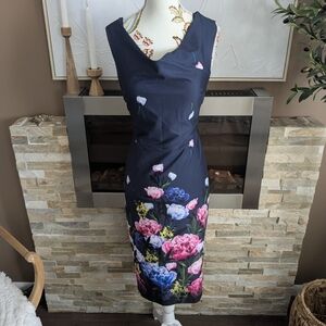 Dorothy Perkins Navy Floral Midi Dress